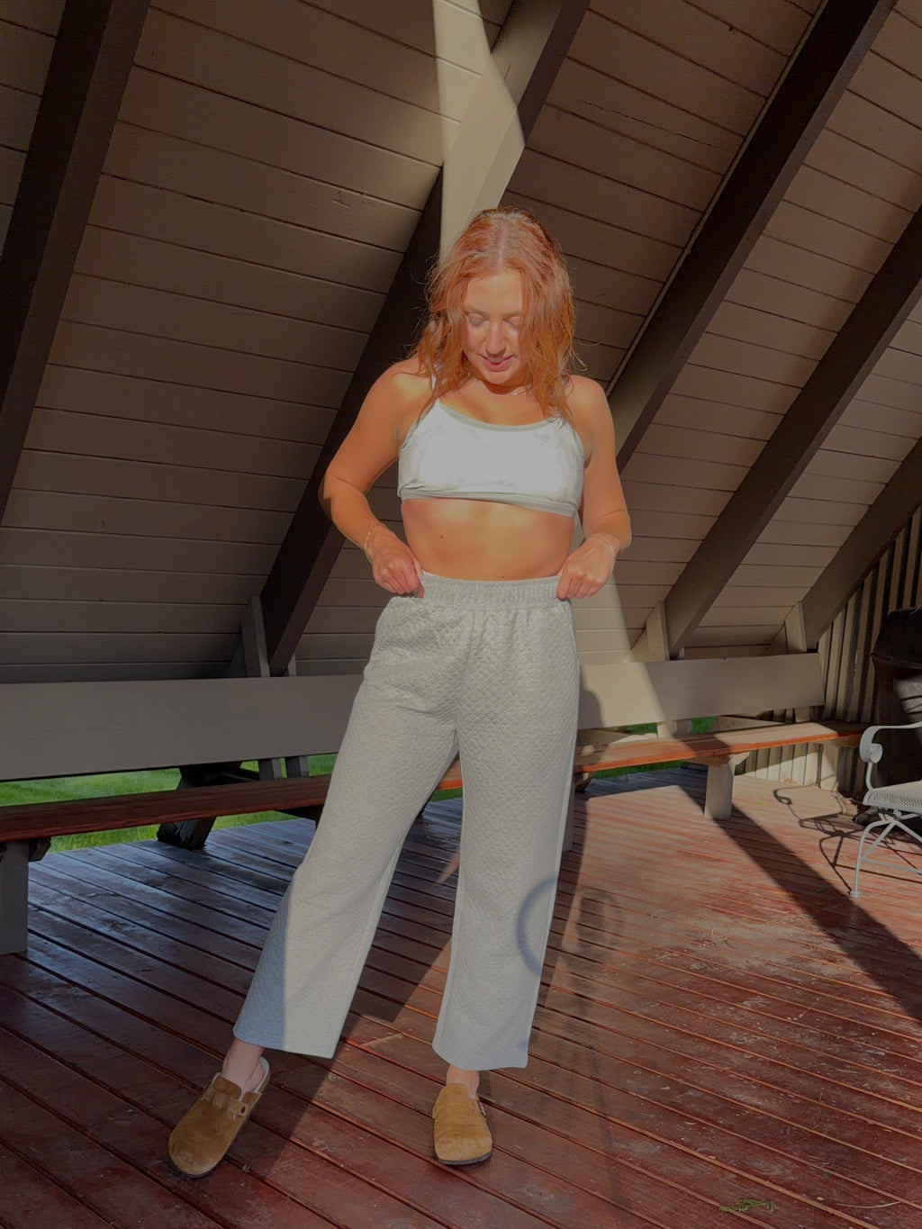 Logan Quilted Wide Leg Pant