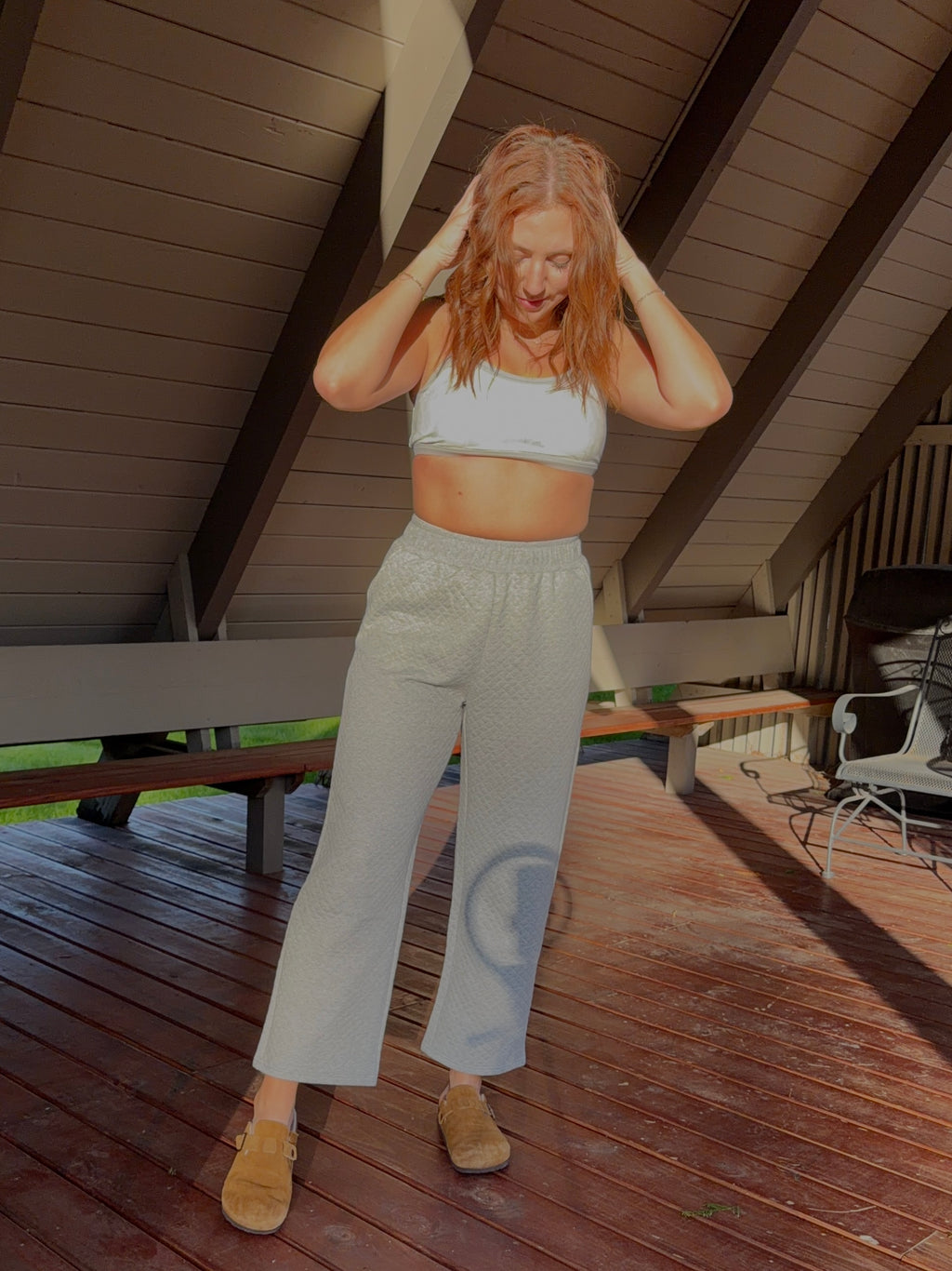 Logan Quilted Wide Leg Pant