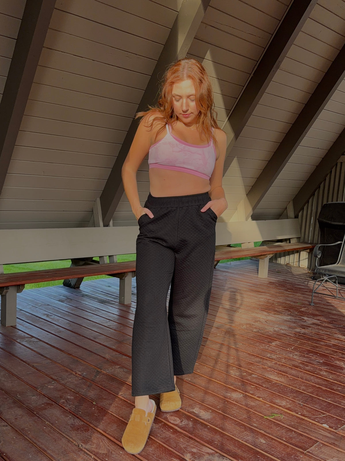 Logan Quilted Wide Leg Pant
