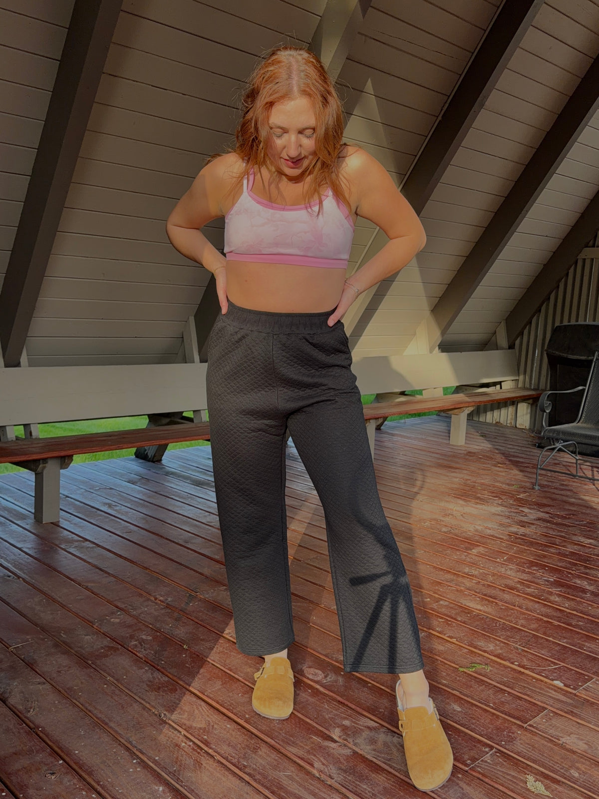 Logan Quilted Wide Leg Pant