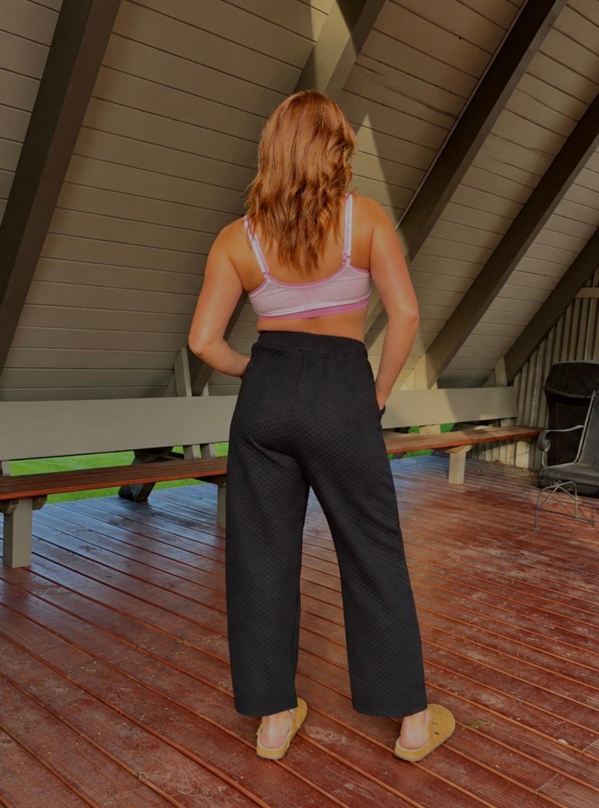 Logan Quilted Wide Leg Pant